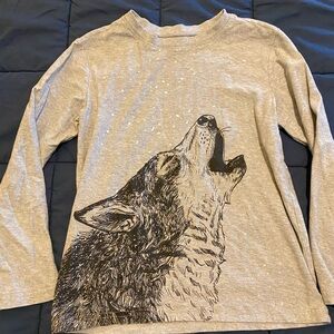 VGUC Tea Collection Gray Wolf LS T-Shirt Size 8